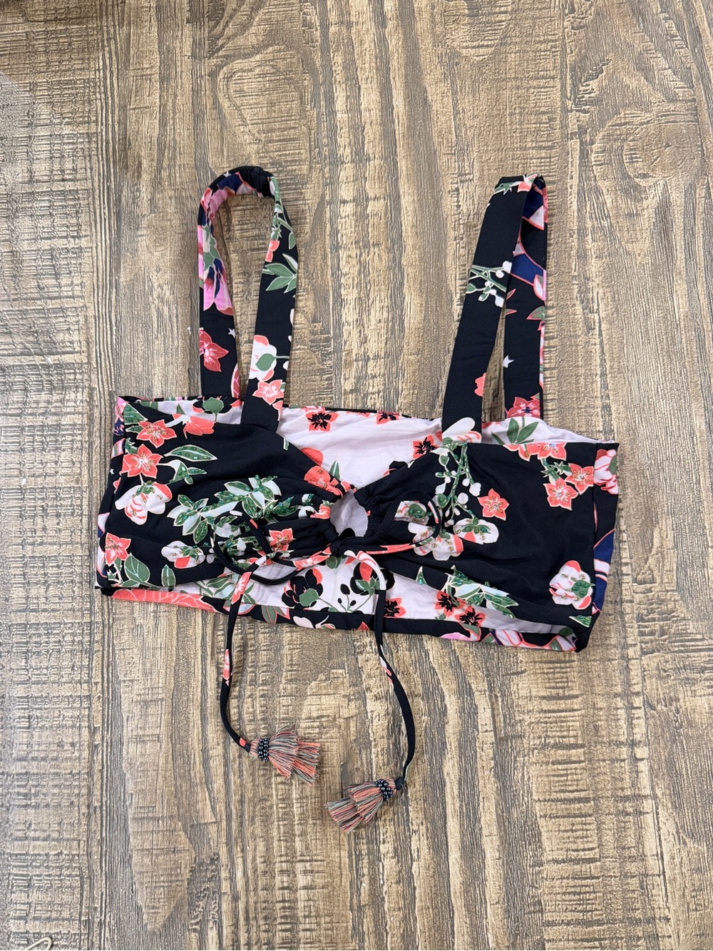(TOP) Maaji x Rapsodia Midnight Blossom Reversible Bikini Top- Medium.